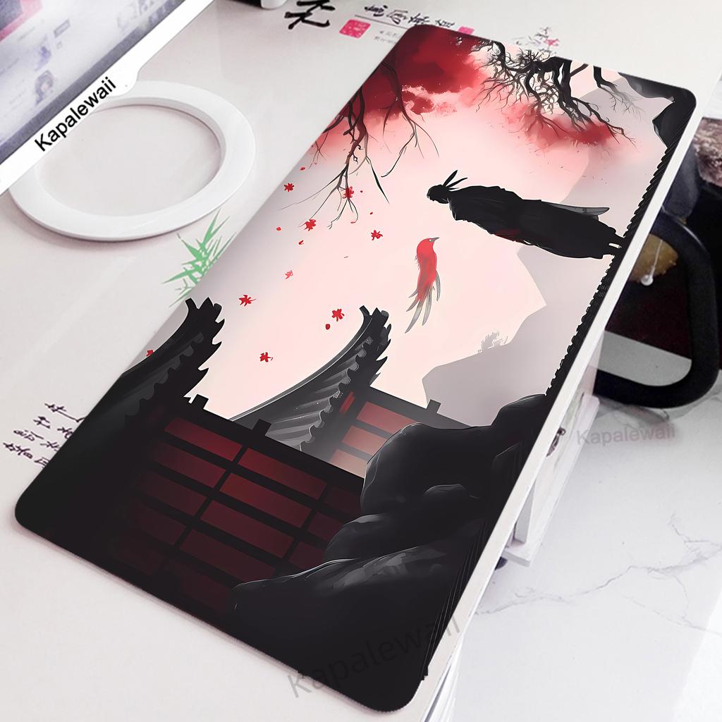 Gamer Mousepad Large Samurai Gaming Mouse Pad Computer Keyboard Pads Locking Edge Mouse Mat XXXL Gaming Mats Xmm Desk Mat