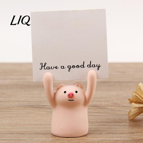Multi-functional Card Holder Memo Holder, Resin Cartoon Animal Paper Photo Clip Stand, Display Notes Messages for Office Desk Organizer