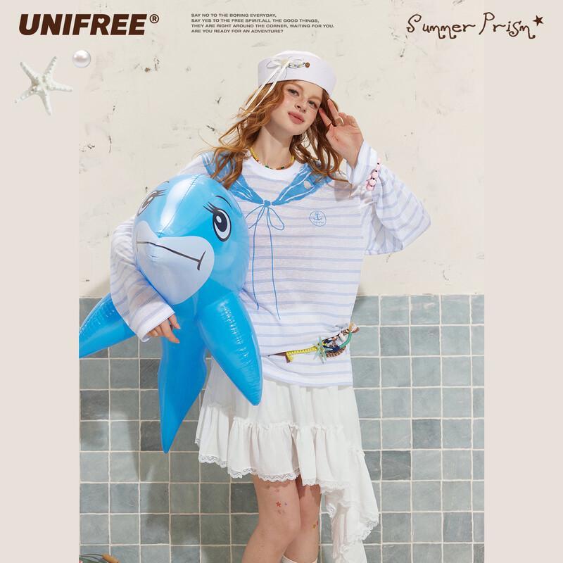 UNIFREE Women s Korean Style Printed Loose T-Shirt S