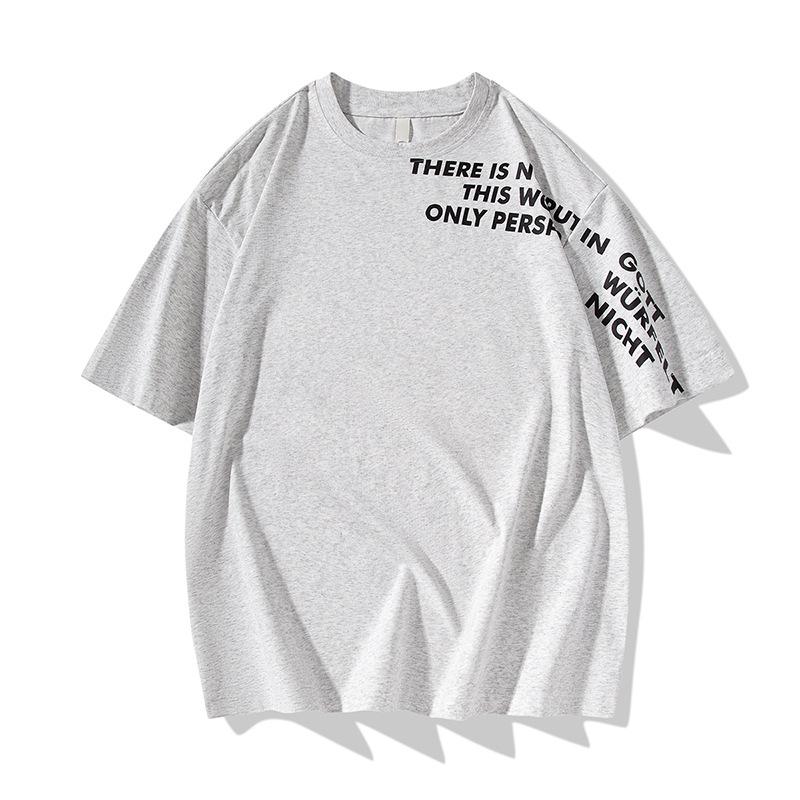 Летняя повседневная мужская футболка из чистого хлопка с короткими рукавами Ice Silk S серый