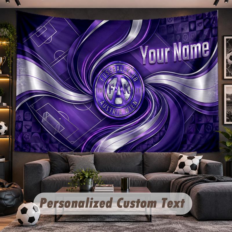 Austria Wien FC Personalized Tapestry Support Custom Name, Wall Art Home Decoration