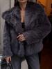 Women's Faux Fur Lapel Coat - Spring European & American Fashion, Loose Fit Hot Style