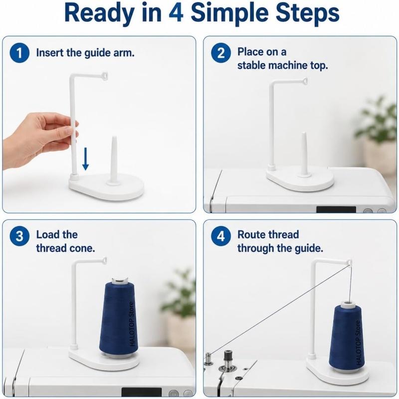 Sewing Machine Spool Holder Bobbin Bracket Vertical Large Spool Holder Anti-Winding Thread Guide Stand Universal Sewing Addition
