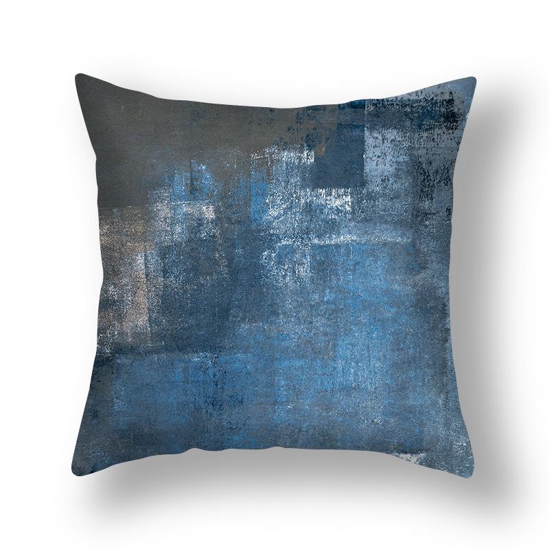 Ins Style Contrast Color Pillow Cover Polyester Printing Simple Versatile Sofa Pillow Living Room Decoration Chair Cushion