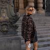 2024 Autumn Women's European and American Style Leopard Print Versatile Fashion Coat