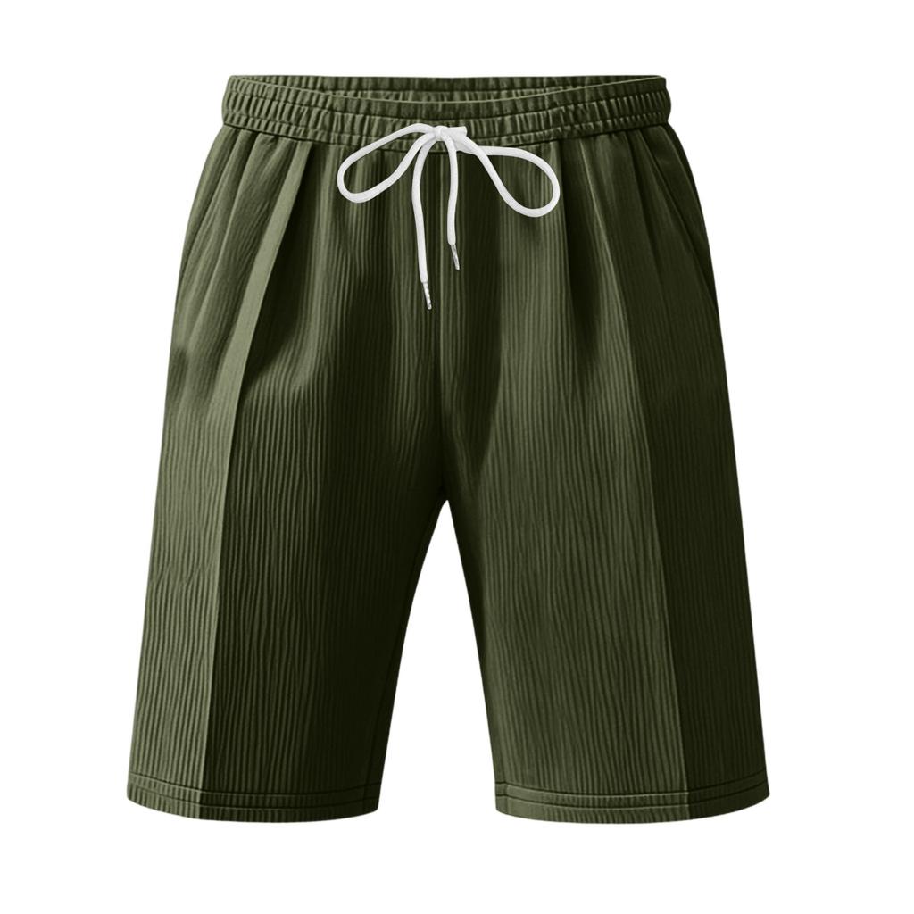 Men Lightweight Breathable Corduroy Drawstring Waist Shorts Casual Five Inch Inseam Sport Relaxed Fit Shorts for Outdoor Activities