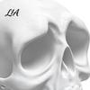 E-sports Room Decorations 3D Printed Open Mouth Skull Headphone Stand, Gothic Skeleton Cool Office Desk Ornament Desktop Organizer, DIY Paintable