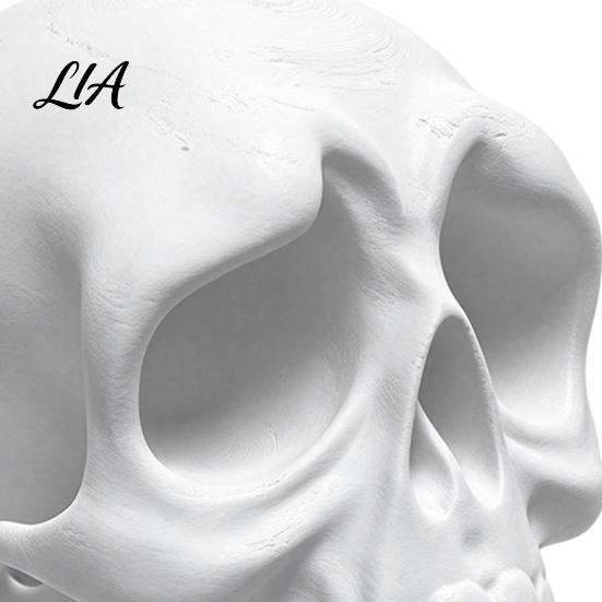 E-sports Room Decorations 3D Printed Open Mouth Skull Headphone Stand, Gothic Skeleton Cool Office Desk Ornament Desktop Organizer, DIY Paintable