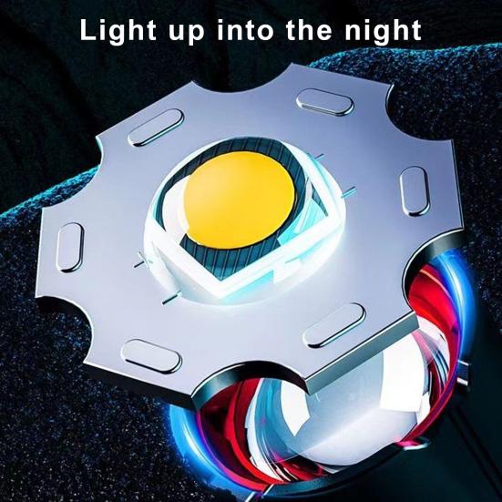 Bærbar lommelykt Super Bright High Lumens Oppladbar Vanntett LED-lommelykt Teleskopisk Zoom Camping Lommelykt