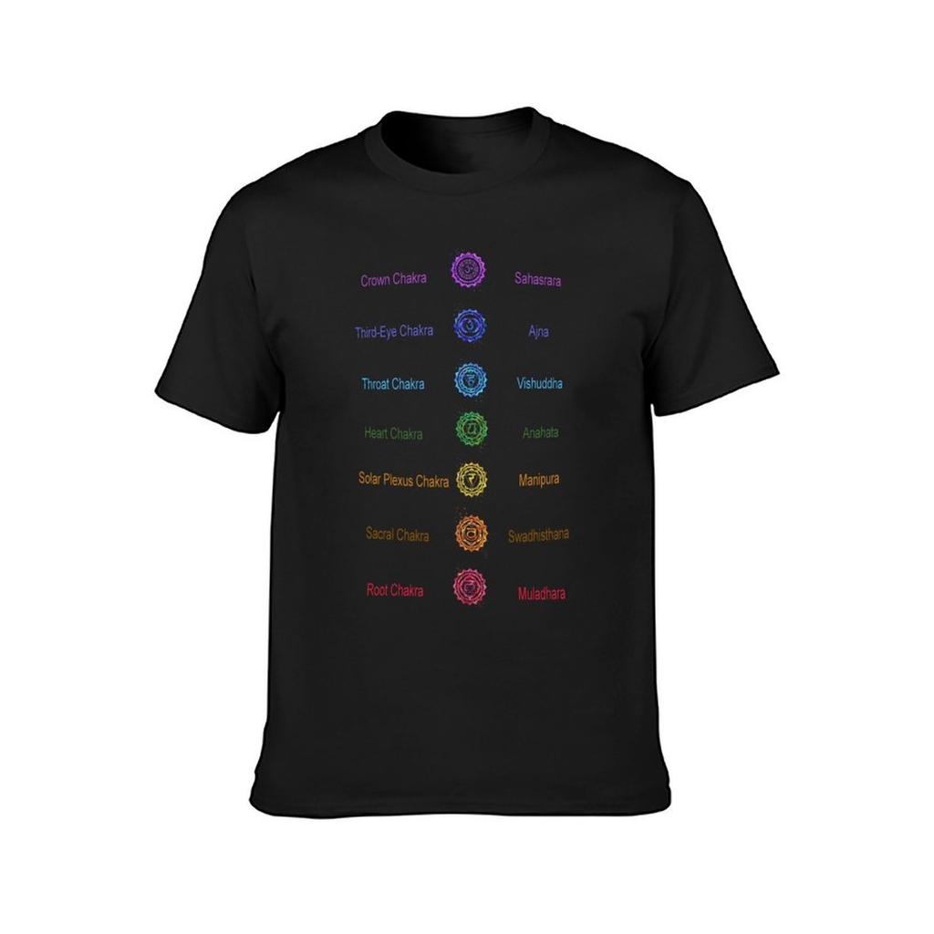 The Seven Chakras T-Shirt Summer Top Plus Size Tops Funnys Mens Cotton T Shirts
