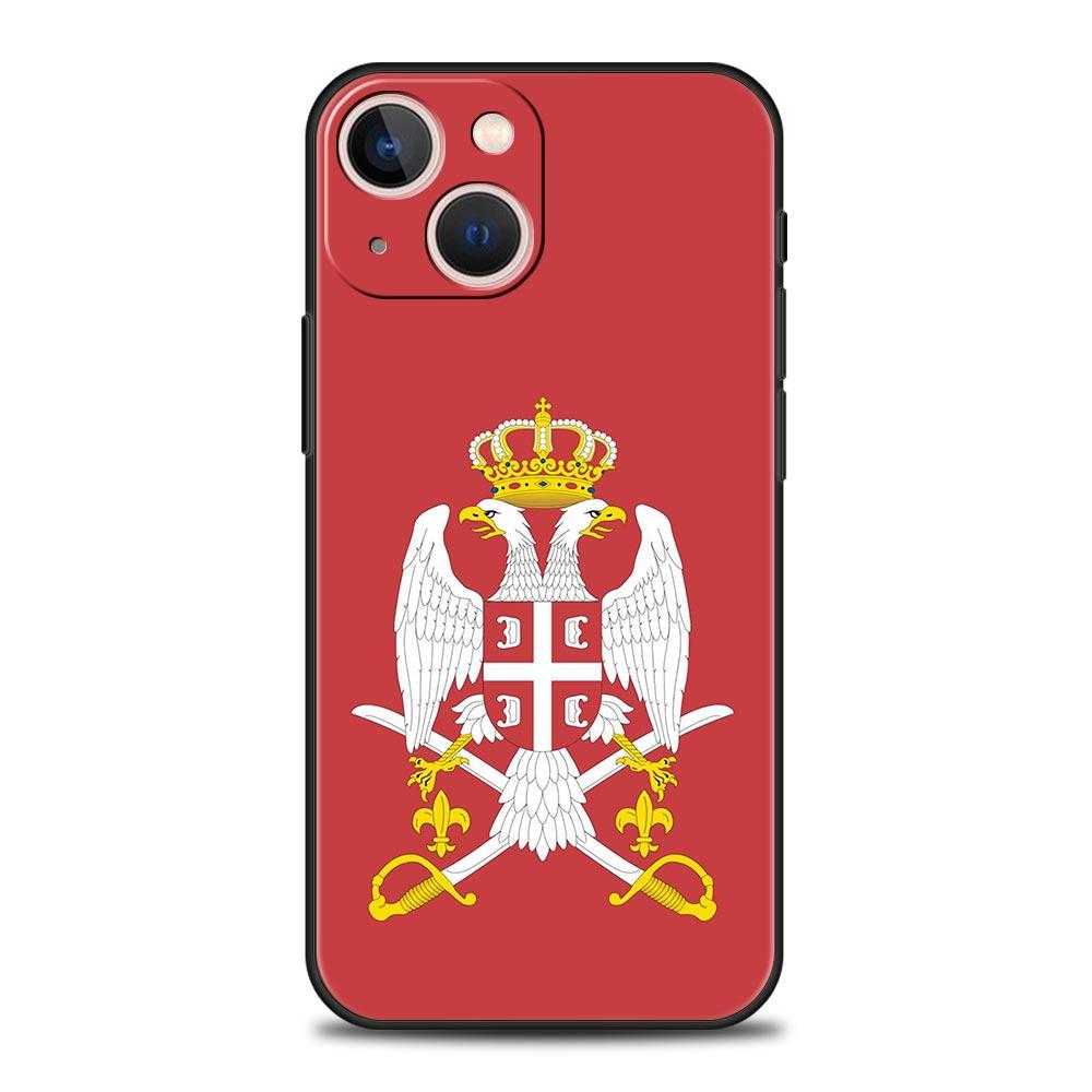 Serbia Flag Badge Phone Case For iPhone 16e 15 14 13 12 11 Pro Max XS X XR SE 7 8 Plus Shell iPhone 16 Soft TPU Cover
