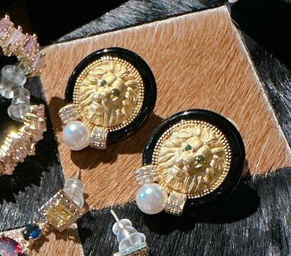 Farah Crown Wheat Ear Jewel Brooch, Antique, 18K Gold Plated, Twilight Yellow Water Drop Zircon Earrings Combination