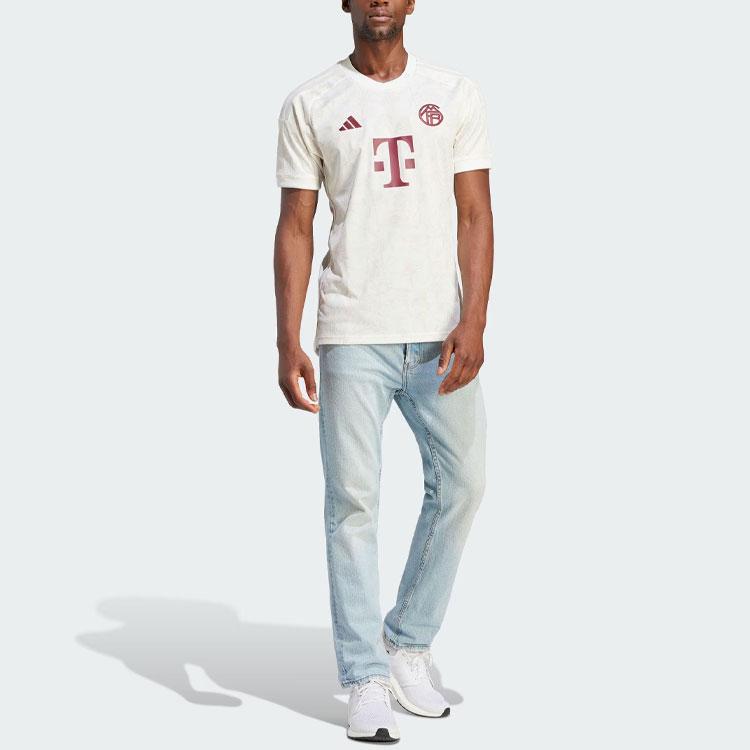 Adidas Fc Bayern 23/24 Third Jersey Floral Print Round Neck Short Sleeve Men Tops Han-Jade-White HR3725