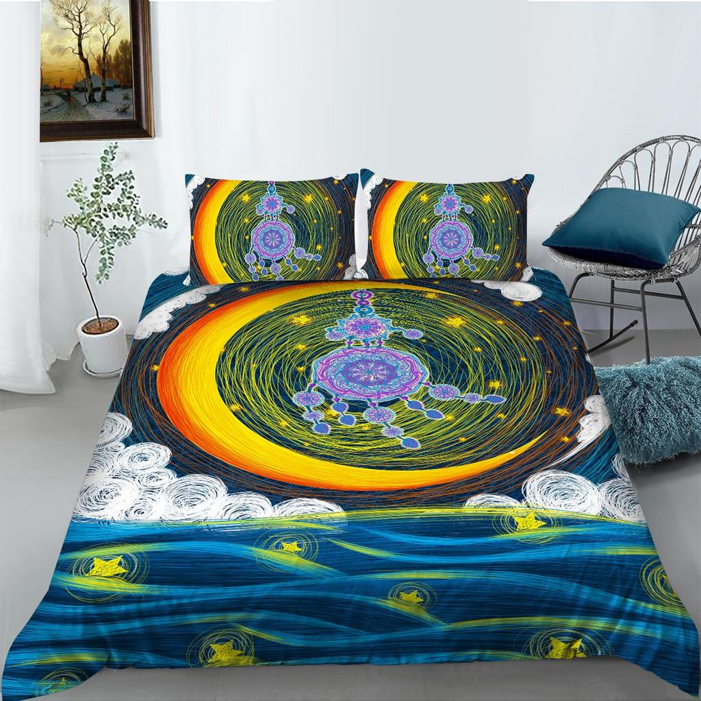 Dream Catcher Bedding Set Cover Feather Print Duvet Cover Highend Comforter Cover Suit Polyester Bedding Single Size Quilt Cover