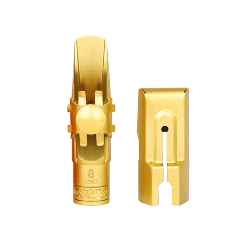 Saxophone Mouthpiece with Caps, Brass Metal Soprano Sax Mouthpieces 5C/6C/7C/8C/9C for Saxophone Professional & Beginner