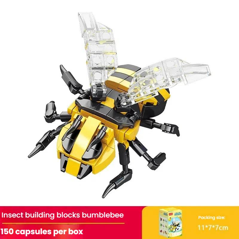 Non-Toxic Educational Insect Building Block Set - Bee & Butterfly Small Particle Models Early Learning Toy Gift For Kids