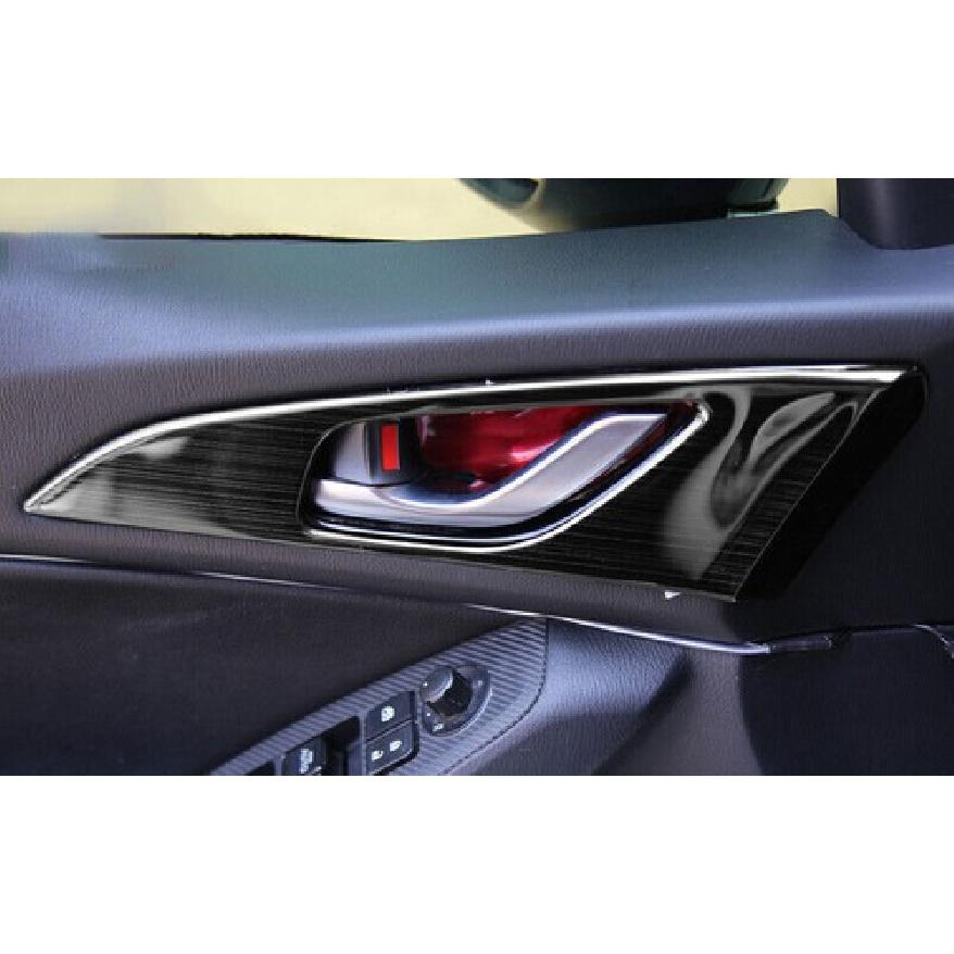 For Mazda 3 Axela 2014- Black Titanium Inner Car Door Handle Bowl Decor Trim
