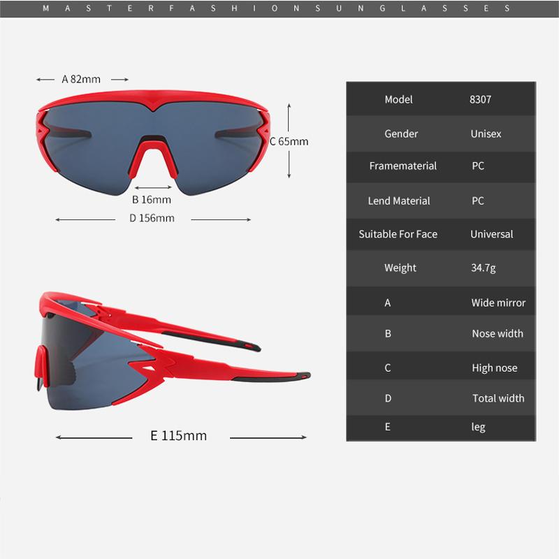 Latest Biking Sun Glasses Men And Women Trendy Outdoor Activity Active Sun Glasses Trendy Cool Wind Resistant Sun Glasses 8307