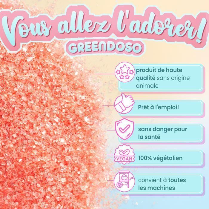 Sucre Barbe à Papa Fraise 500 Gr ( Arôme et Colorant Naturel), Poudre Barbapapa pour Machine