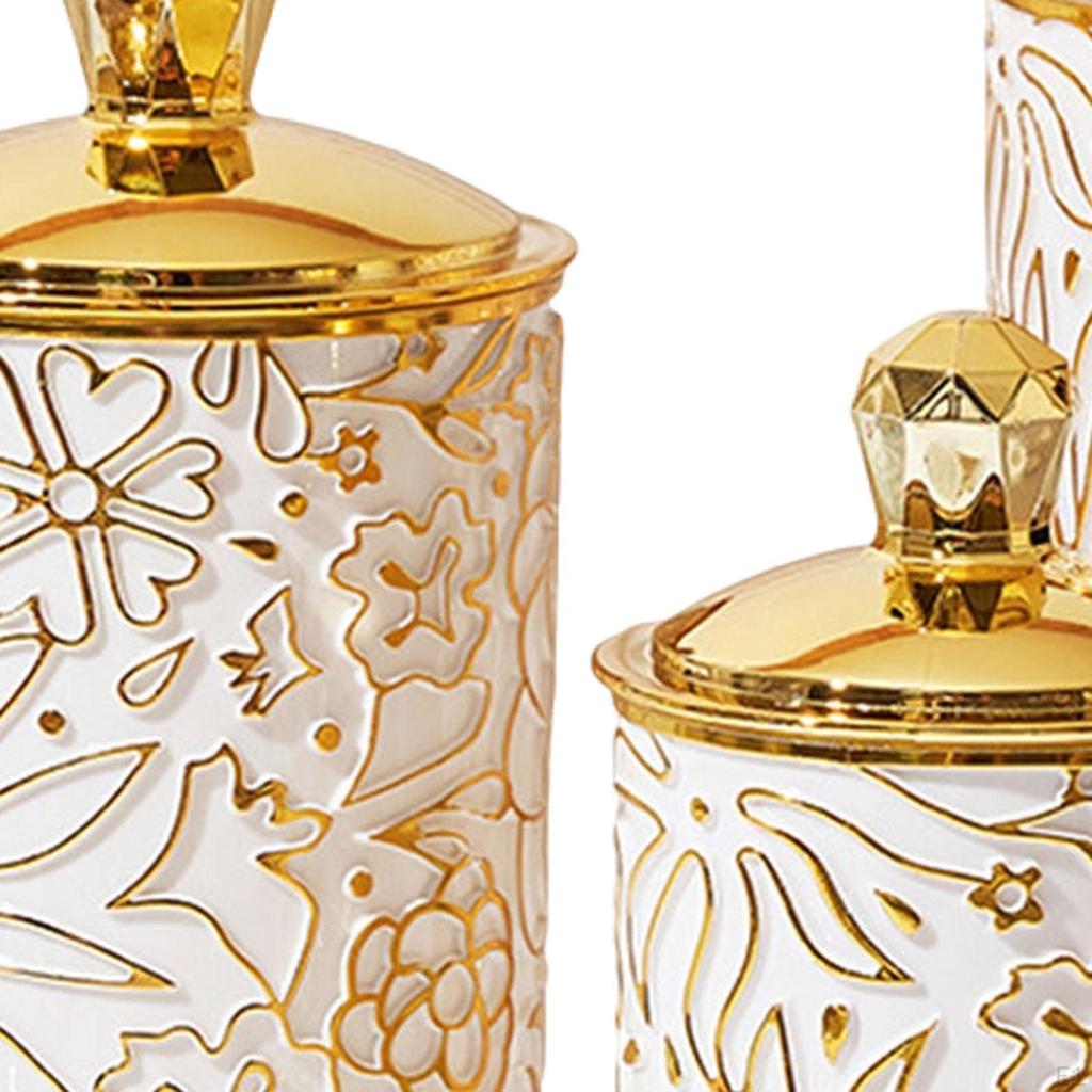 3x Food Storage Jar with Lid Pantry Organization Multipurpose Airtight Round Candy for Snacks