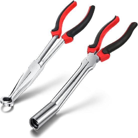 2 Pack Spark Plug Wire Removal Tool Kit Includes Spark Plug Boot Removal Tool And Pliers Pulling Tool,Wire Puller Removal Tool Pliers(Black)