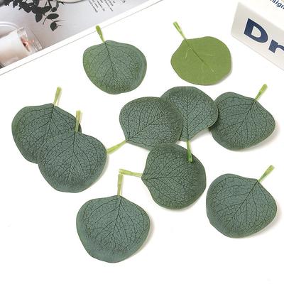 Direct Sales Simulated Leaf Silk Screen Printing Eucalyptus Money Leaf Apple Leaf Eucalyptus Leaf Green Plant Accessories Landscaping Decoration