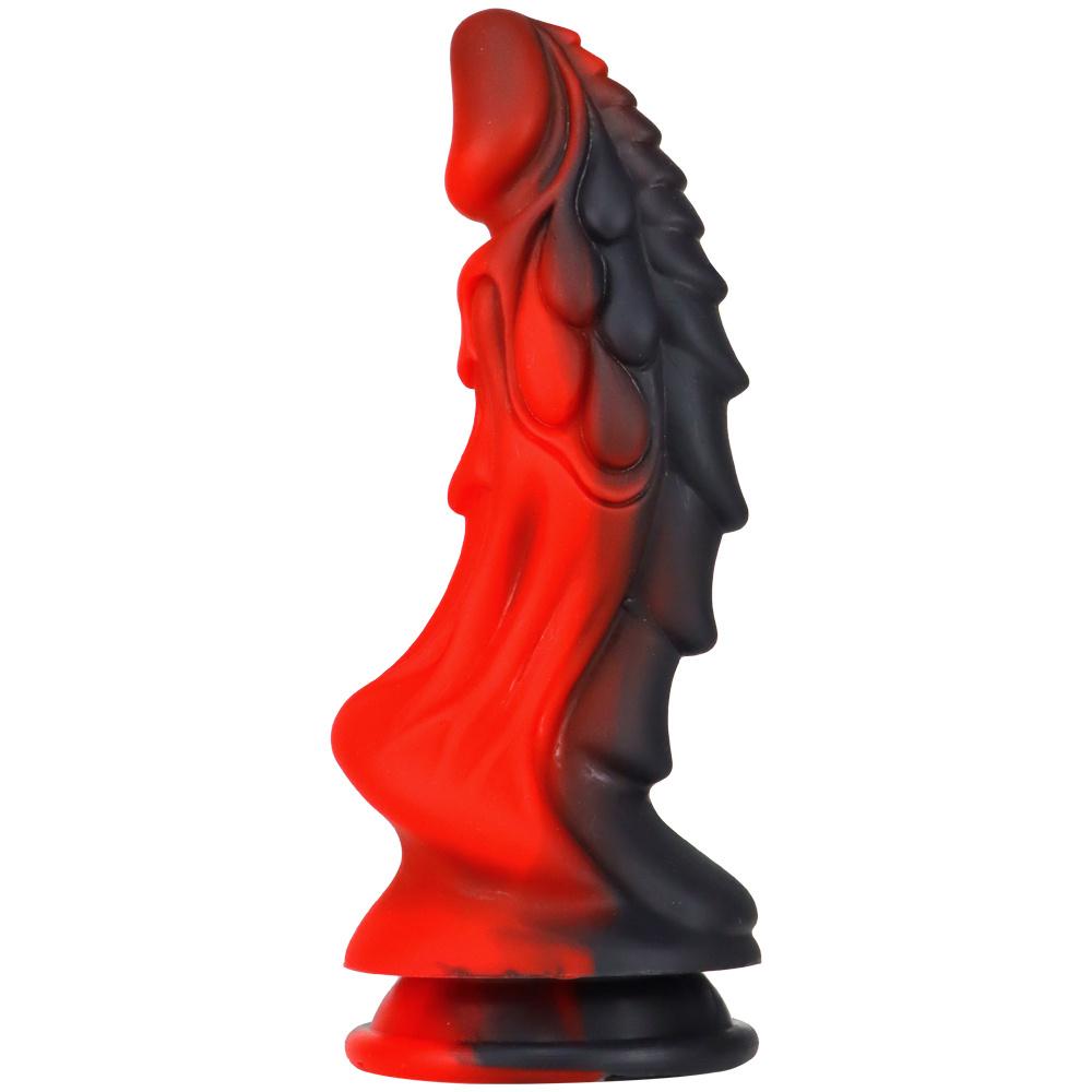 Black Unicorn Mixed Color Liquid Silicone Big Penis Simulation Posterior Anal Plug Fake Penis Adult Products