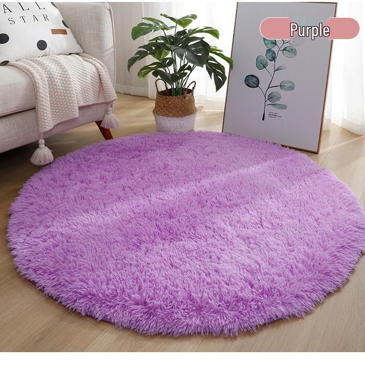 Silk Wool Plush Round Rug - Yoga Mat, Bedside Carpet, Hanging Chair Cushion, Cloakroom Foot Pad