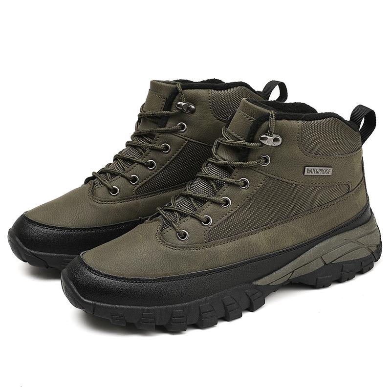 TUINANLE Men's High Top Casual Hiking Shoes - Autumn/Winter Wear-Resistant Trendy Sports Footwear Plush Boots