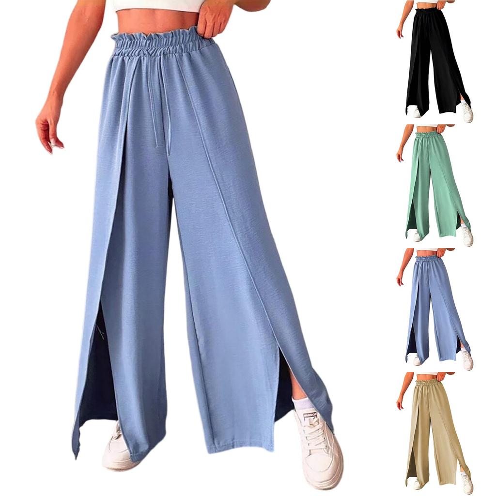 Ladies' Loose Casual Elegant And Comfortable High Waisted Pleated Wide Leg Pants