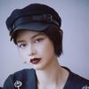 Retro Beret Hat Leather Buckle Painter Hat Warm Octagonal Hat All-match Winter