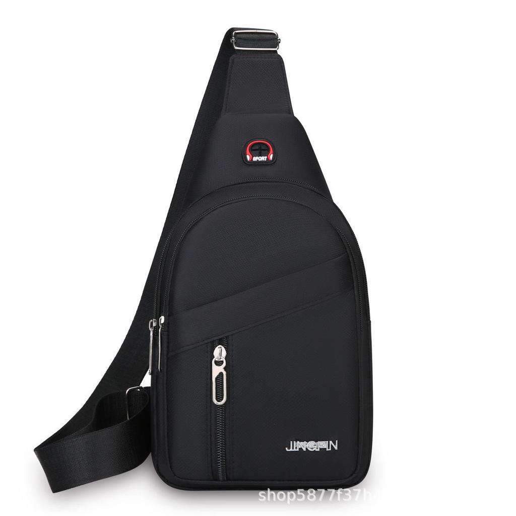 2025 Men's Waterproof Oxford Canvas Chest Bag: Korean Style Small Crossbody Shoulder Backpack