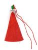 Green Bead Rice Pattern Hat Pendant with Vertical Polyester Tassel