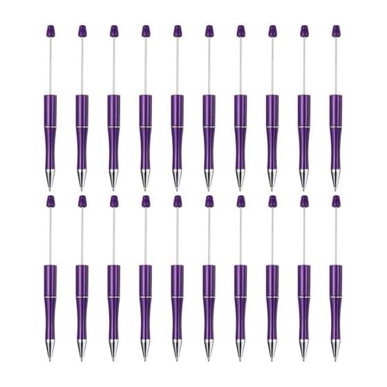 PATIKIL 20 Pcs Beadable Pens, Black Ink Plastic Bead Pens, Creative DIY Ballpoint Pens for Teachers, Office, DIY Crafts, Party Decorations, Handmade