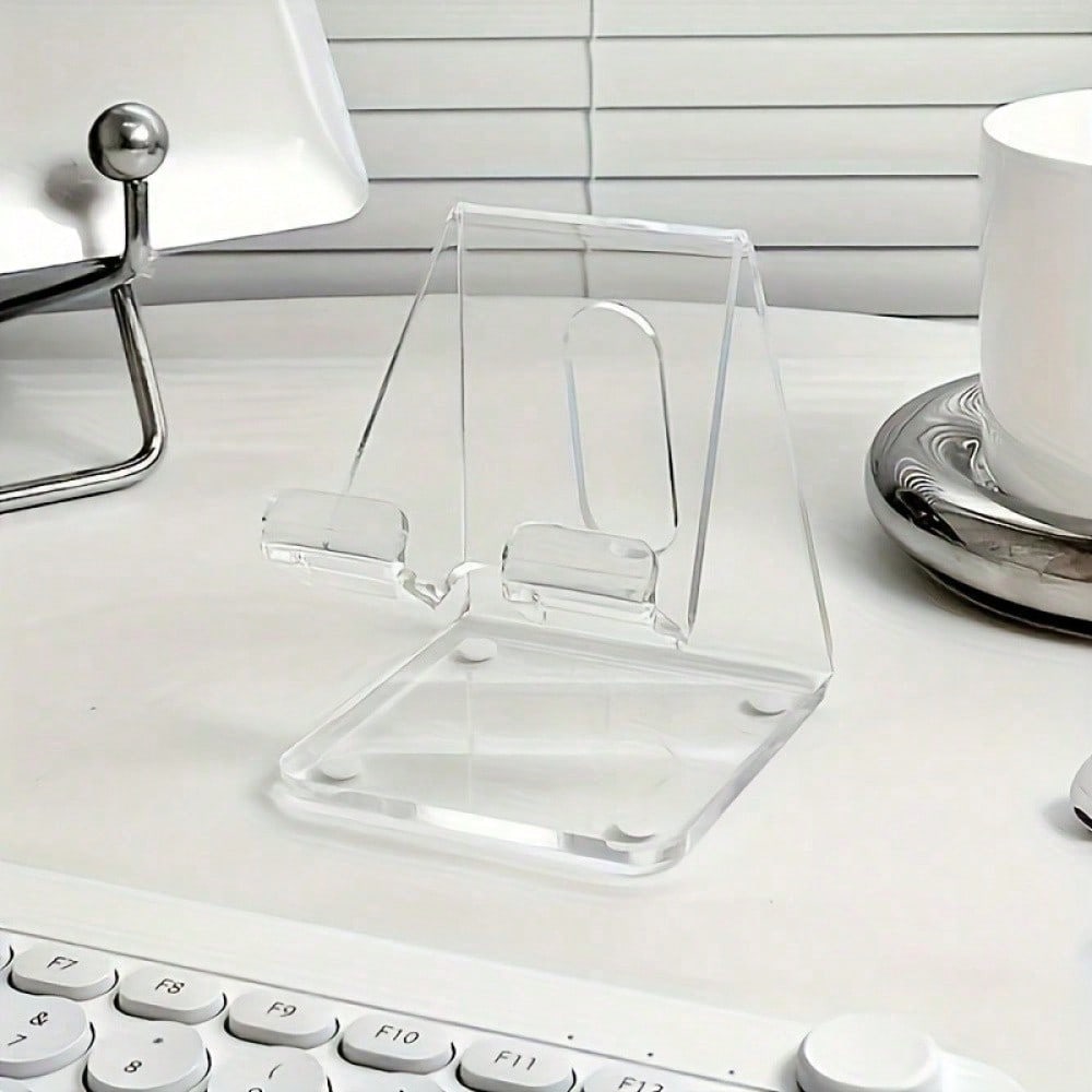 Minimalist Gooseneck Phone Mount 1pc Simple Style Transparent Desktop Phone And Tablet St Thick Stand Suitable For Dormitories Home Offices