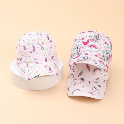 Cute Cartoon Fashion Unicorn Dinosaurs  Baseball Cap for Kids Travel Sunshade Hat for Toddler Spring Summer Children Peak Cap
