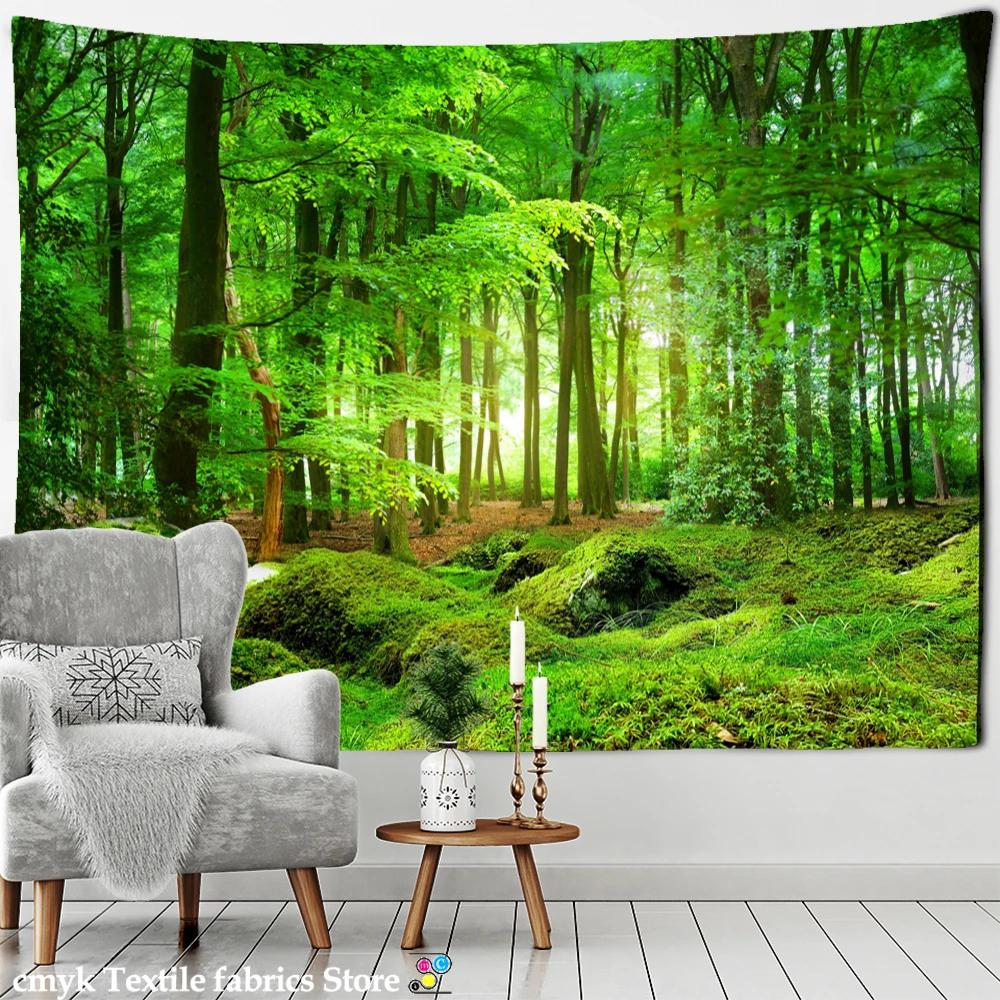 Bamboo Forest Flying Pigeon Path Tapestry Wall Hanging Hippie Tapiz Psychedelic Mystery Simple Natural Home Decor