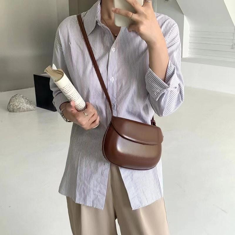 

Niche Design Fashionable Mini Semi-round Saddle Bag Women 2025 New Trend Retro Clamshell Single Shoulder Cross-body
