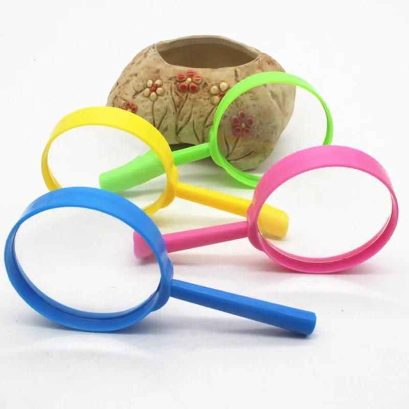 5pcs 60mm 3X Handheld Magnifier Portable Magnifying LoupeReading Glass Lens Kids Inspection for Reading Colorful