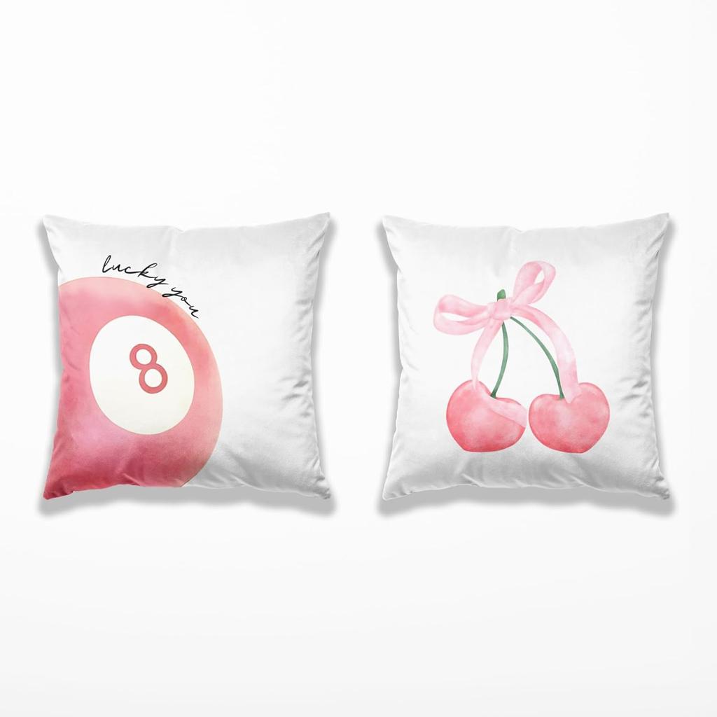 Preppy Star Lucky 8 Ball Cheetah Leopard Print Room Decor Pillow Cover 18x18 Set of 2,Leopard Gifts for Women,Cheetah Print Gifts,Coquette Pillow