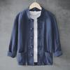 Men's Chinese-Style Cotton-Linen Tang Suit Jacket - Zen Tea Retro Ramie Zhongshan Style
