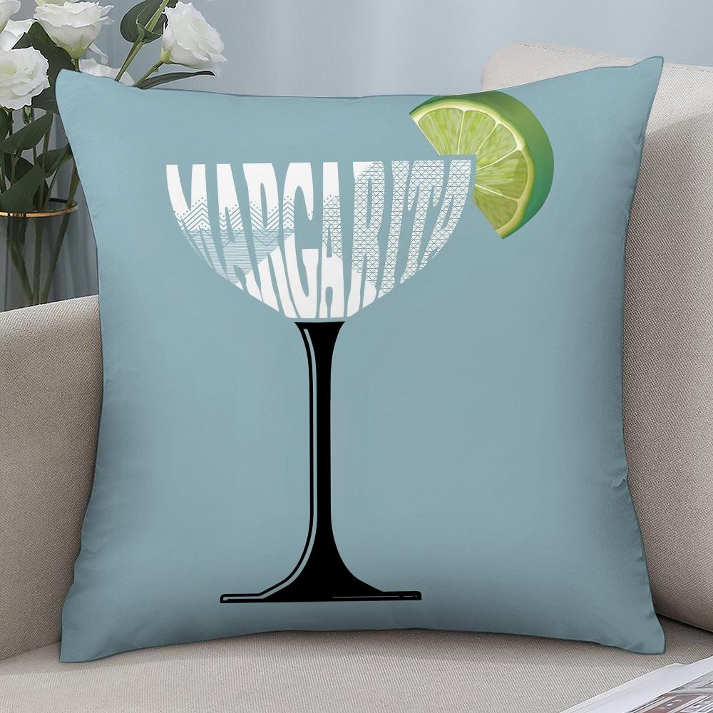 Margarita Cocktail Art Pillow Case Short Plush Pillow Covers Sofa Decorative Gift Home Double-sided Printing Cushion Cover