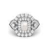 6x4MM Kissenperle Edelstein 925 Sterling Silber Solitär Halo Damen Verlobungsring