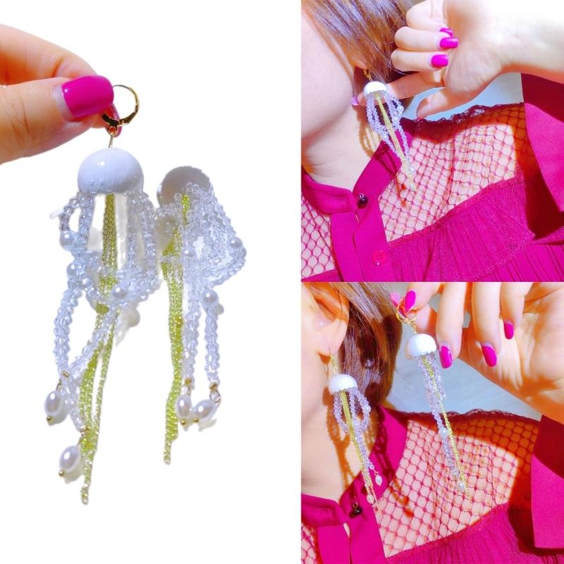 Stylish Acrylic Jellyfish Drop Earrings Chic Ear Dangles Jellyfish Pendant Earrings Charm Earrings Dangle Earrings