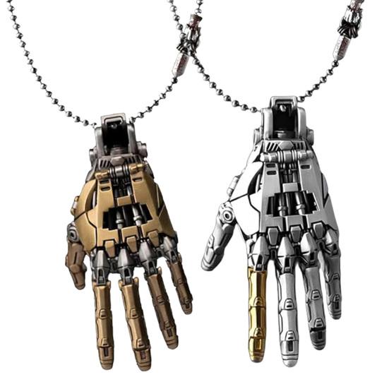 Steampunk-halskjede Legeringshalskjede med mekanisk bionisk håndanheng Robotsmykker Gave til menn og kvinner Cyberpunk-entusiaster
