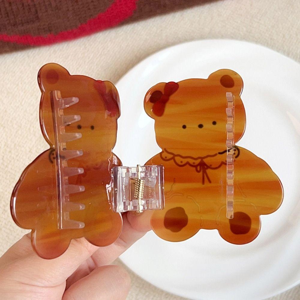 Sweet Acetic Acid Hair Claw Kawaii Hair Clip Trendy Cartoon Bear Shark Clip  Daily