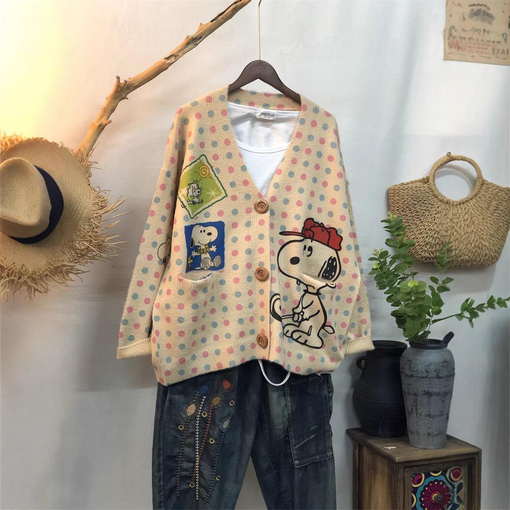 Early Autumn New Products Women's Coat Knitted Sweater Mink Knitted Cardigan V-neck Women's Loose Top Sweater Cardigan Fashion