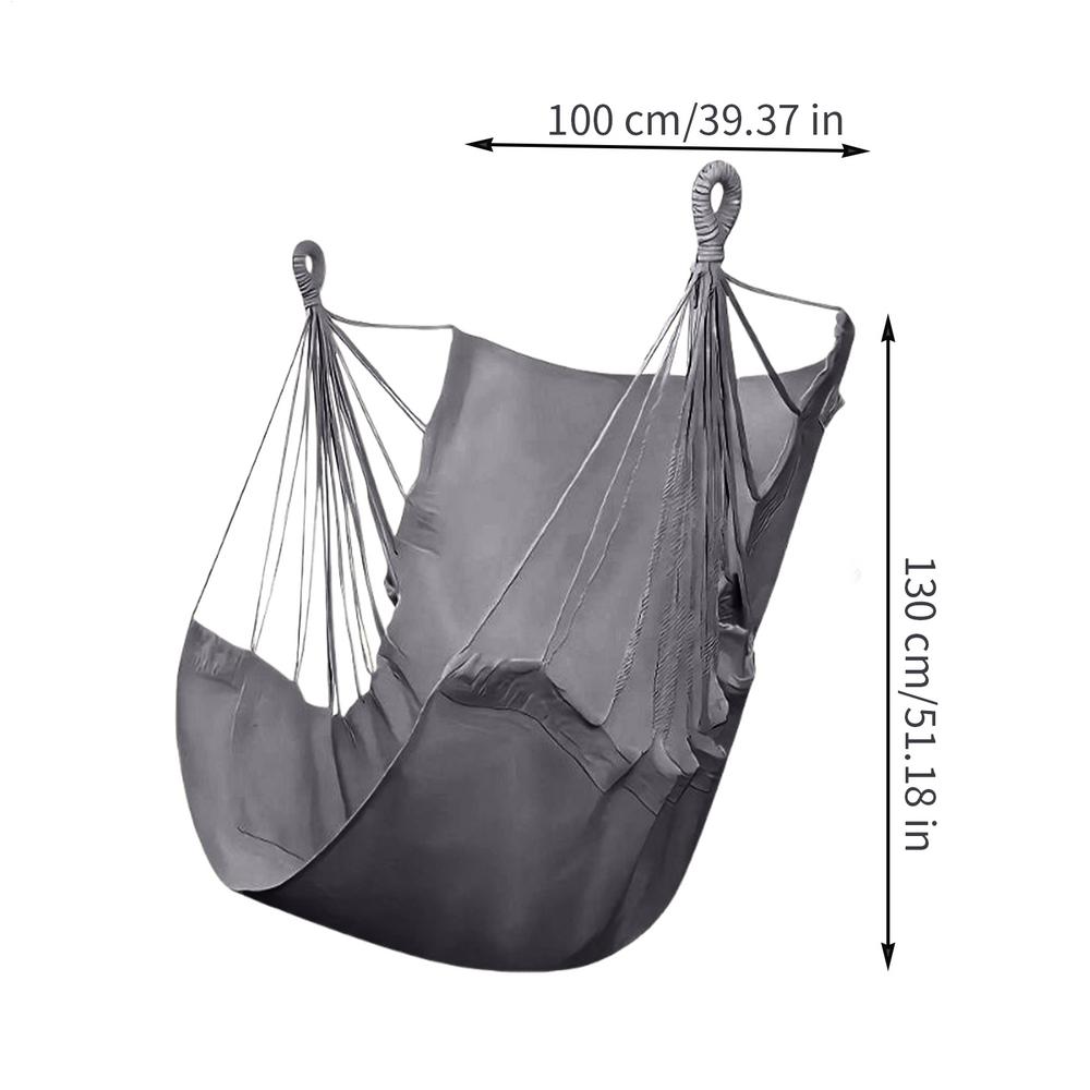 

Кресло-гамак из хлопковой веревки, подвесное сиденье, максимальная грузоподъемность 150 кг, для помещений, улицы, патио, мебель для сидения для кемпинга светло-серый