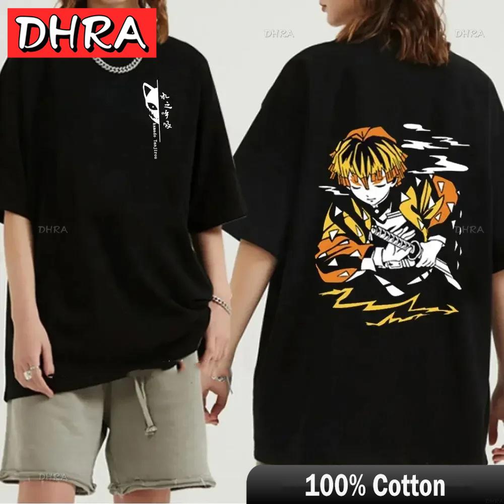 Japanese Anime Demon Slayer Graphic Zenitsu Shinobu TShirt Fashion Tanjiro Inosuke Zenitsu Womens T Shirt Men Tees Nezuko Tops