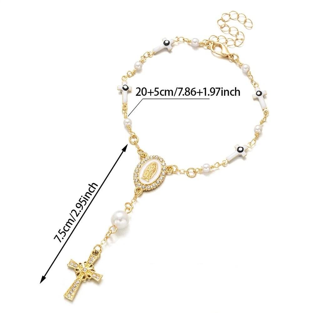 Adjustable Women's Hand Bracelet Bangle Prayer Bracelet Cross Pendant Bracelet  Gifts